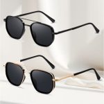 Kimorn Fashion Glasses - Non-Prescription Glasses with Anti-Glare, Wrap-Around Eyes Protection, Lightweight Frames for Men & Women, Driving, Beach, Outdoor - Available in Black/, Modern Rectangular Unisex Design, Trendy Eyewear, Highquality Lenses, Durabl
