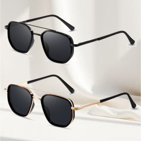 Kimorn Fashion Glasses - Non-Prescription Glasses with Anti-Glare, Wrap-Around Eyes Protection, Lightweight Frames for Men & Women, Driving, Beach, Outdoor - Available in Black/, Modern Rectangular Unisex Design, Trendy Eyewear, Highquality Lenses, Durabl