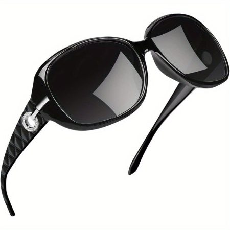 Joopin Women'S Large Rectangle Sunglasses - UV Protection, Stainless Steel Frame with Rhinestone Accents, Black & White Gradient Lenses, Casual & Professional Style, Stylish Eyewear, Sleek Eyewear, Durable Eyewear