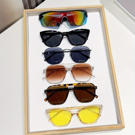 6 Pairs Of Jin Dian Lightweight Trendy Party Glasses, Suitable for, Holiday, And Daily Wear Men's Glasses, Lens Driving Glasses Suitable for Driving, Windproof Men's