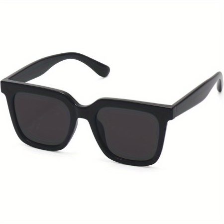 Large Square Fashion Glasses for Women and Men, Trendy Retro Style, Classic Polycarbonate Lens 400 Protection, Includes Cleaning Cloth and Case