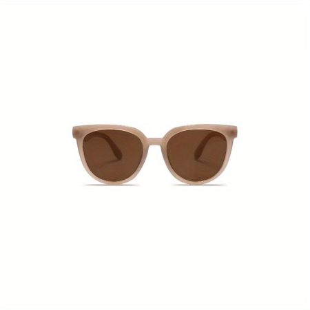 Trendy Cat Eye Round Fashion Glasses for Women - Protection, Sleek Brown Frame with Lightweight Design, Includes Cleaning Cloth & Case, Perfect for Outdoor Activities, Stylish Glasses