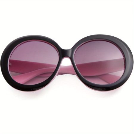 ADE WU Women's Oversized Round Fashion Glasses - Vintage 1960s 1970s Large Round Frames, Protection, Wide Glasses for Maximum Coverage - Retro Classic Cinema Style (No Accessories Needed) - Ideal for Beach, Driving, Everyday & Special Events, Bold Eyewear
